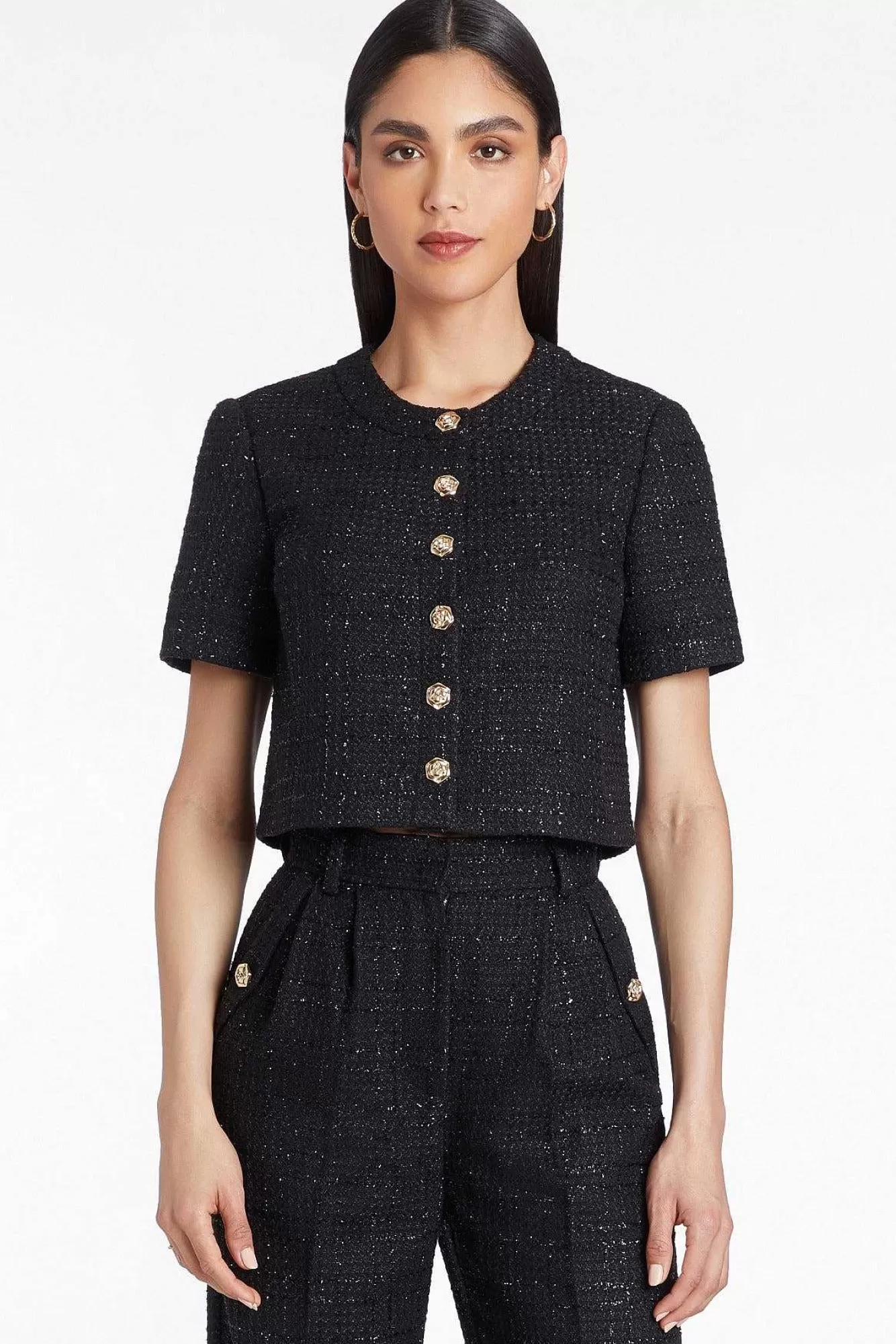 Shop Braswell Top In Watkins Tweed Women Tops