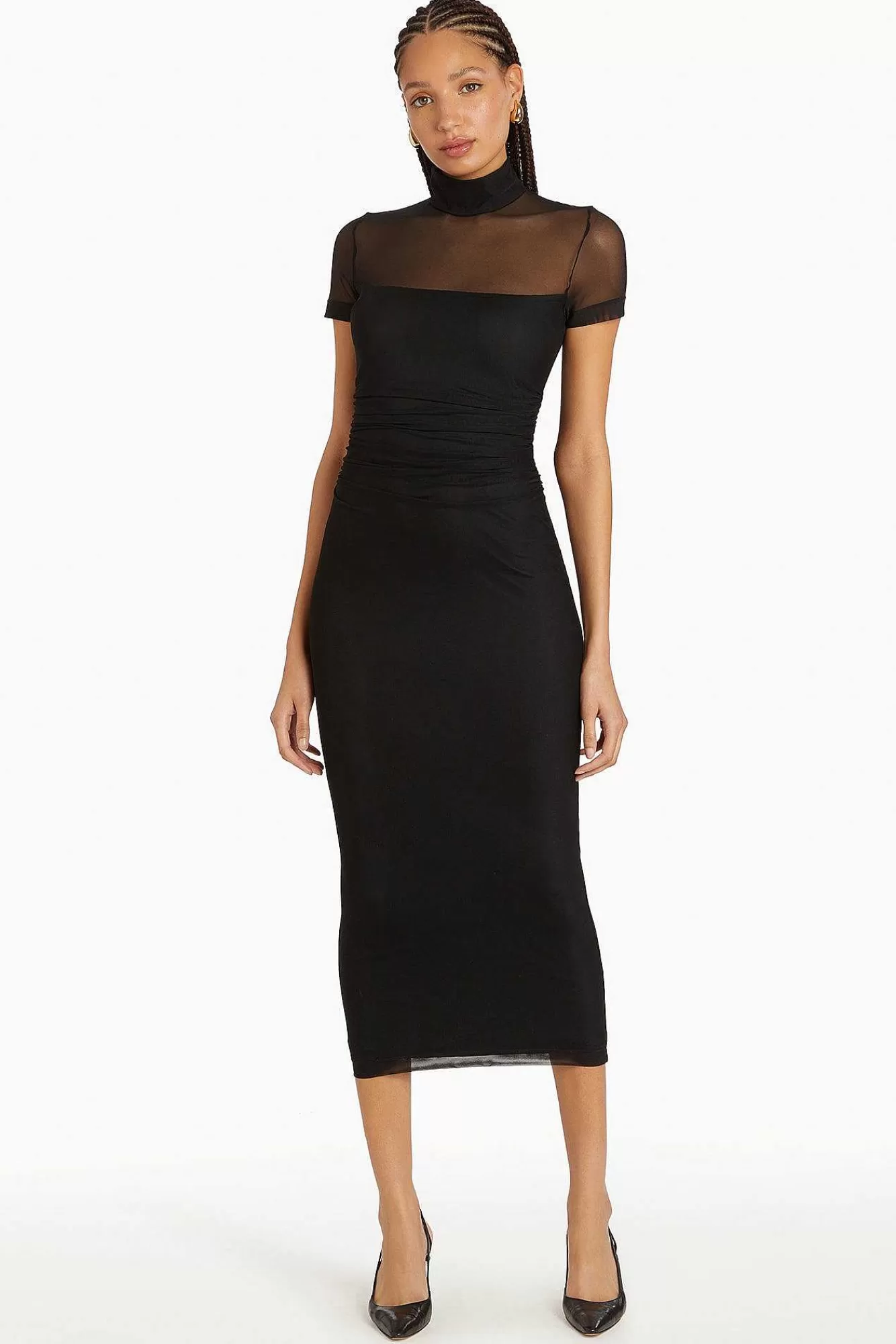 Hot Dominique Dress In Mesh Women Midi Dresses